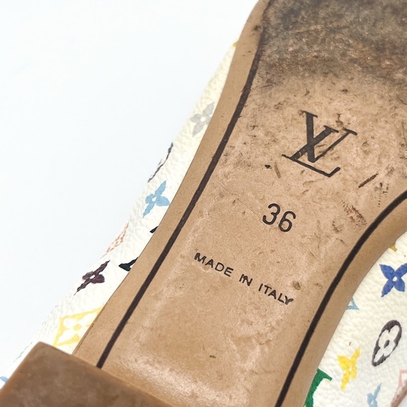 Louis Vuitton Multicolor Murakami Monogram Flower Ballerina Flats White Size 36 - Picture 7 of 9